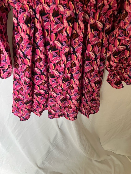 Entro: Pink Floral Long Sleeve Dress- M - Picture 14 of 16